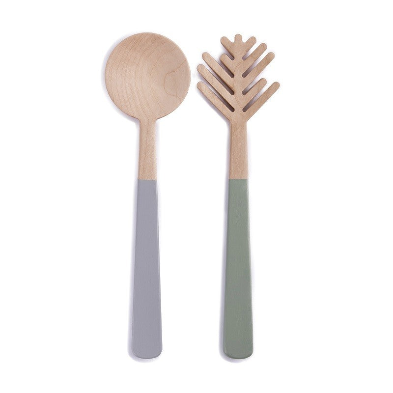 Wooden salad servers set