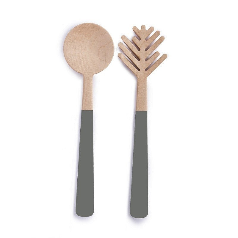 Wooden salad servers grey