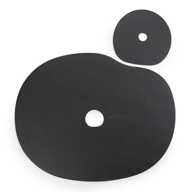 Leather placemat and coaster