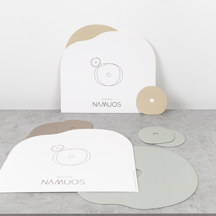 grey leather placemats