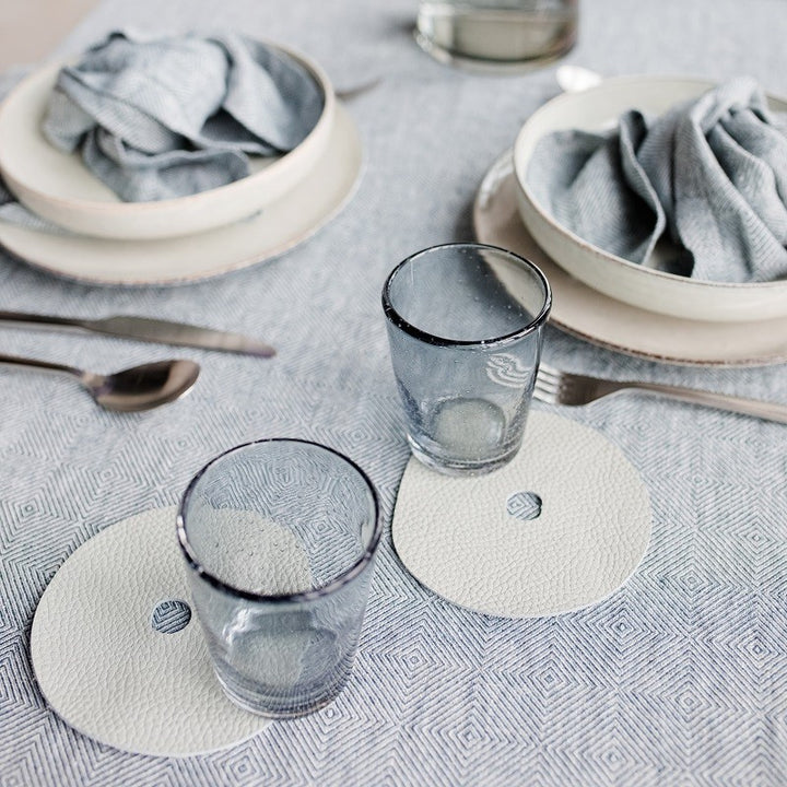 Grey leather coaster