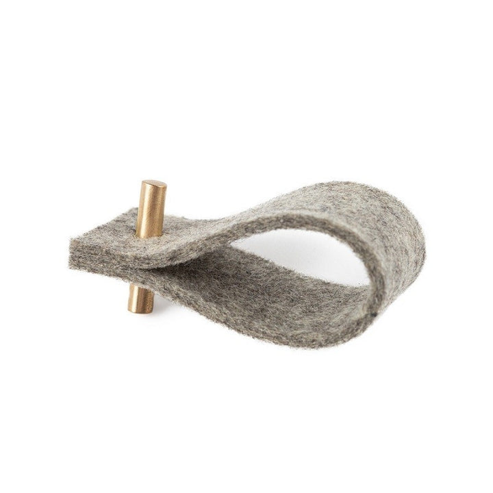 Wool felt napkin ring with brass