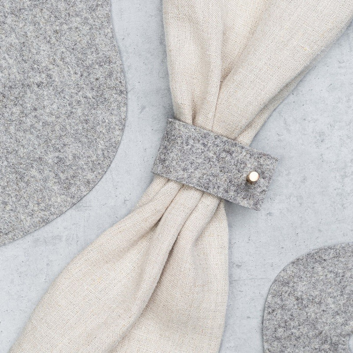 Grey felt napkin ring