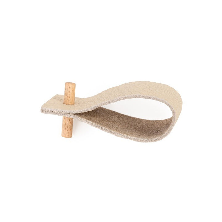 Leather napkin ring with wood