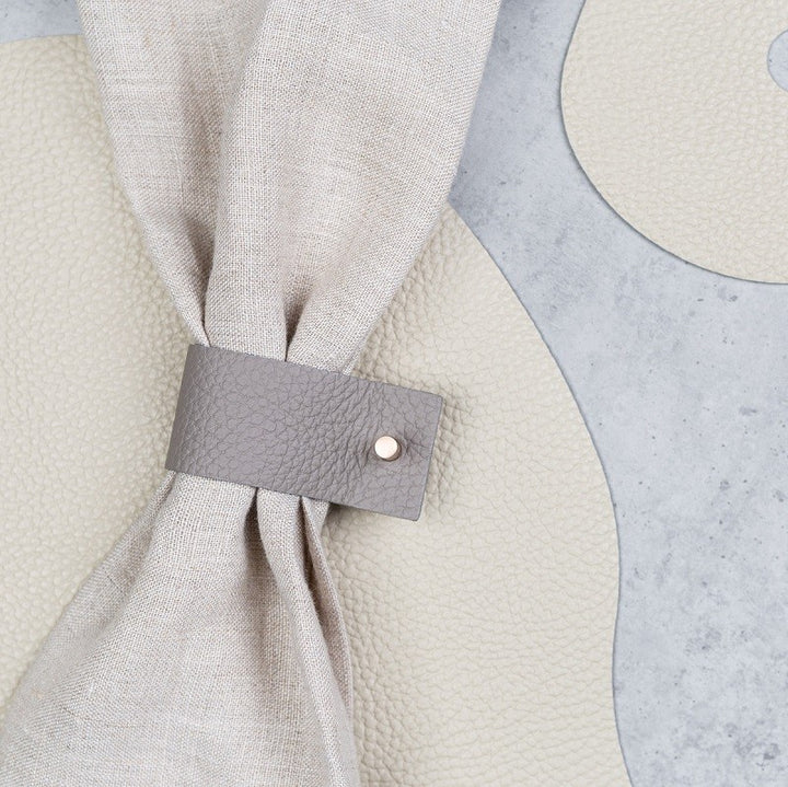 Modern leather napkin rings