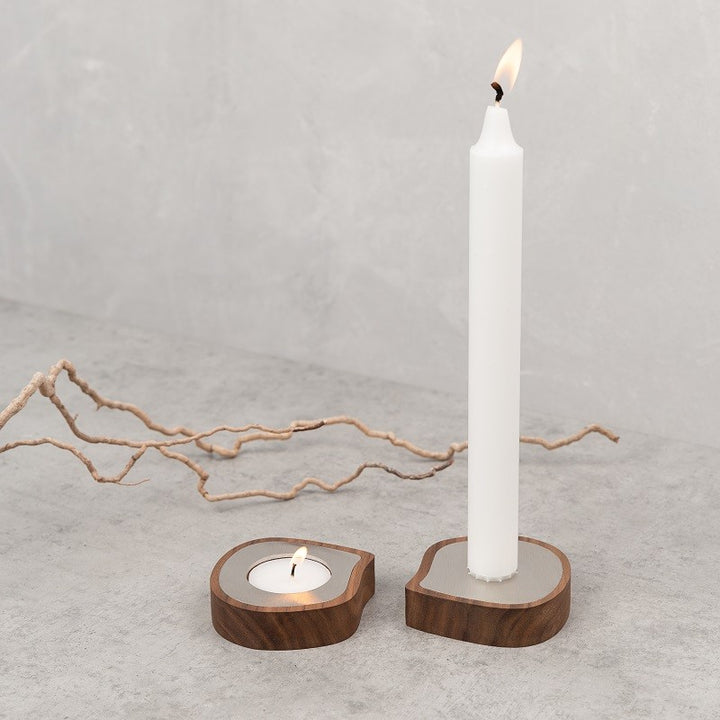 Walnut candle holders