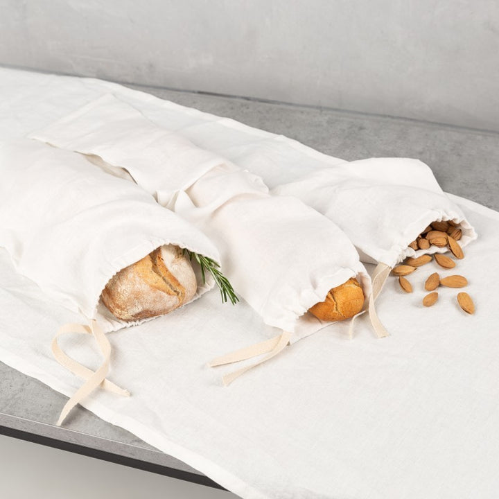 Natural linen table runner