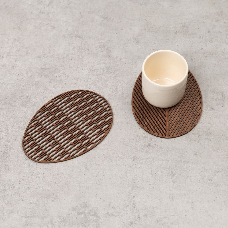 Wood coaster for coffee cup