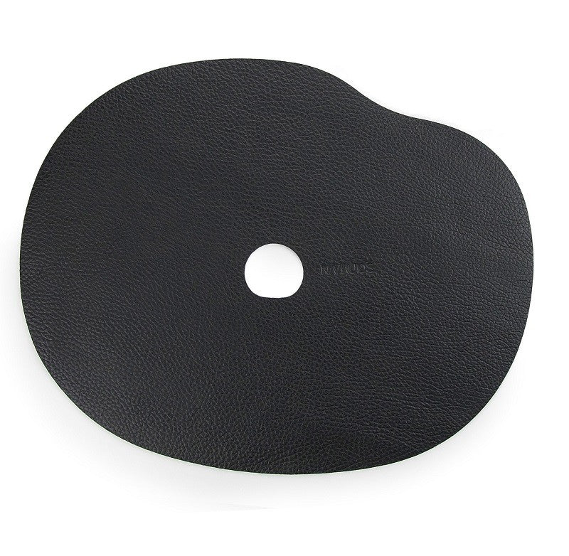 Black leather placemat