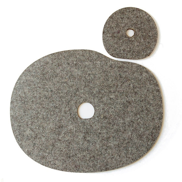 Grey felt coaster and placemat