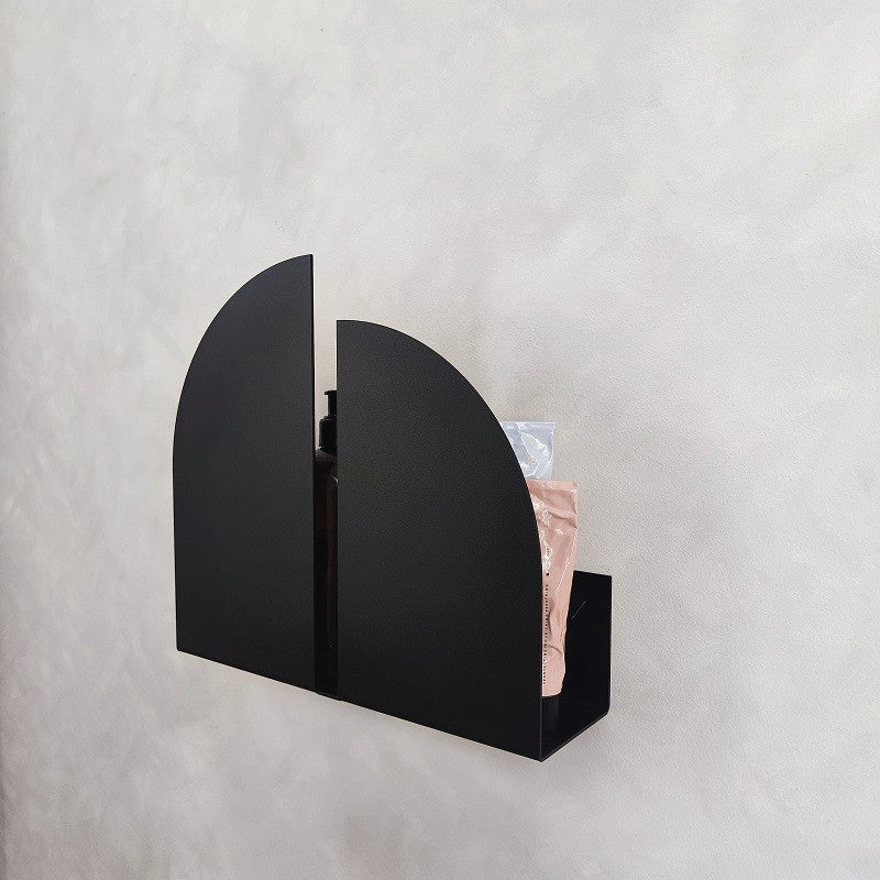 Modern black wall shelf