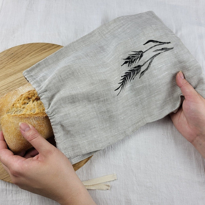 Organic linen bread bag