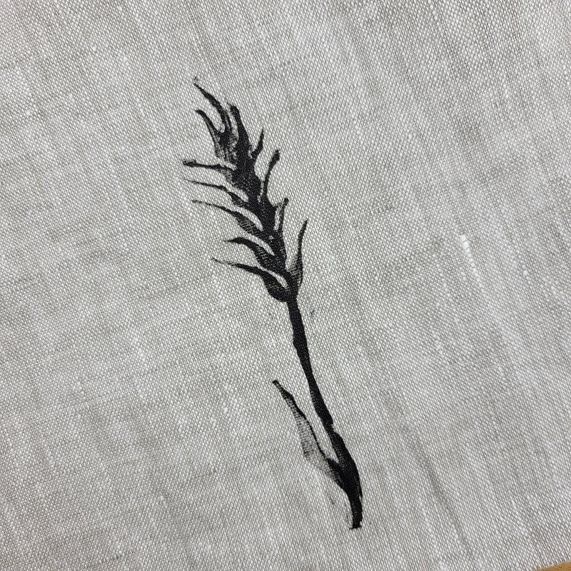 Handprinted linen bag