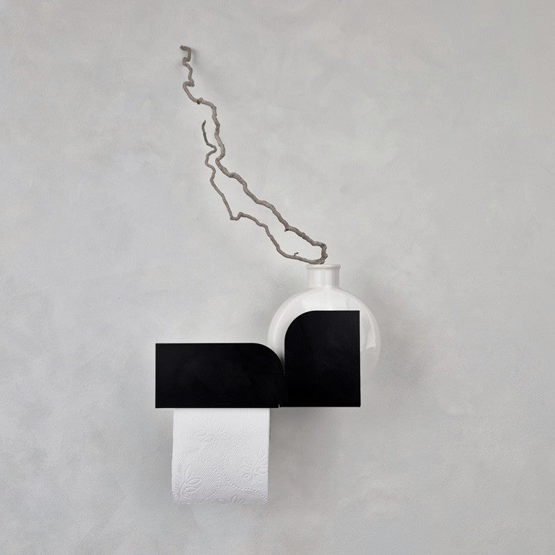 Black metal toilet paper holder