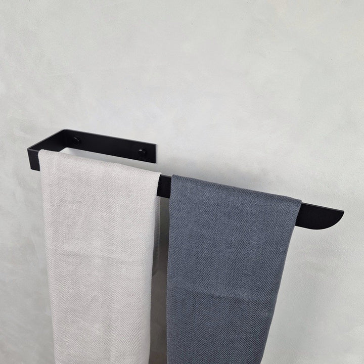 Black metal towel holder
