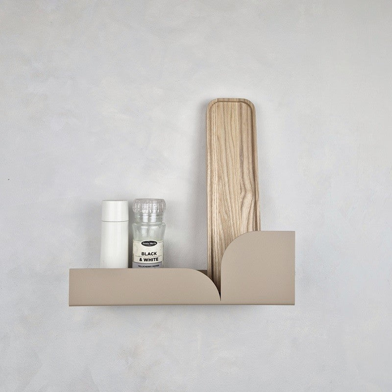 Beige kitchen wall shelf