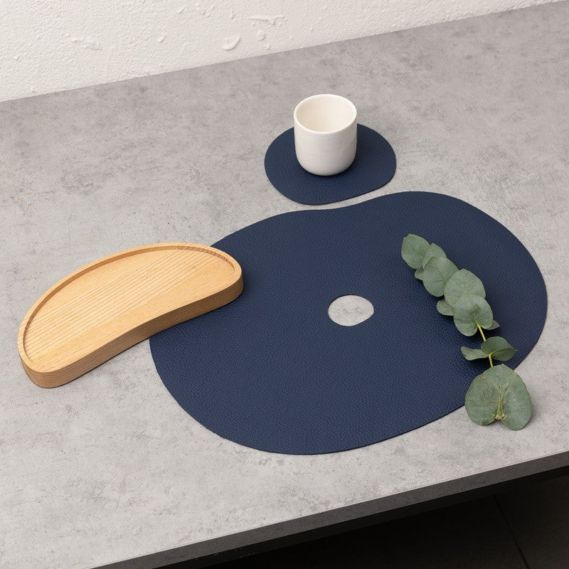 Leder Tischset dunkelblau | MILLSTONES