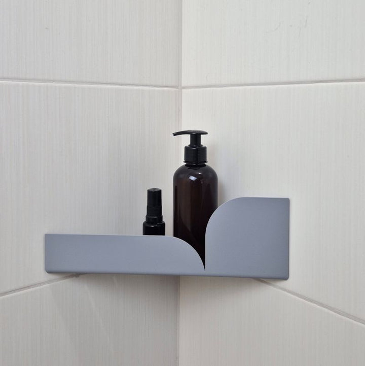Grey shower corner shelf