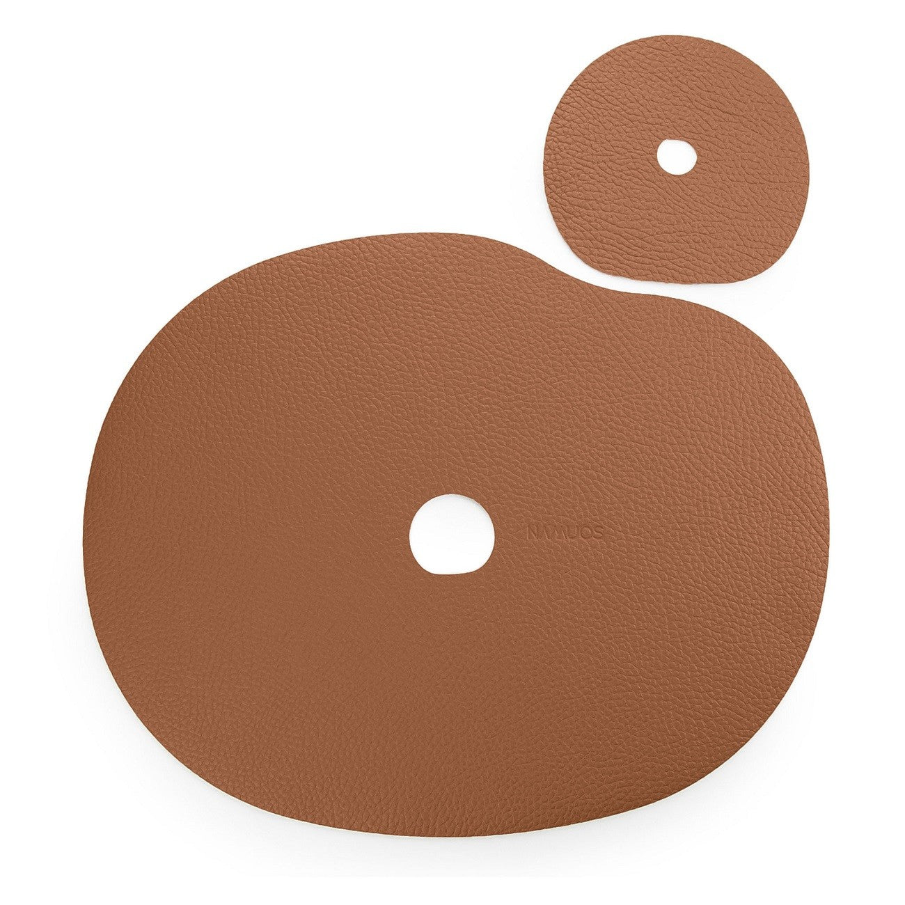 rust brown leather table mats