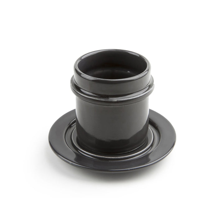 pottery cup and saucer