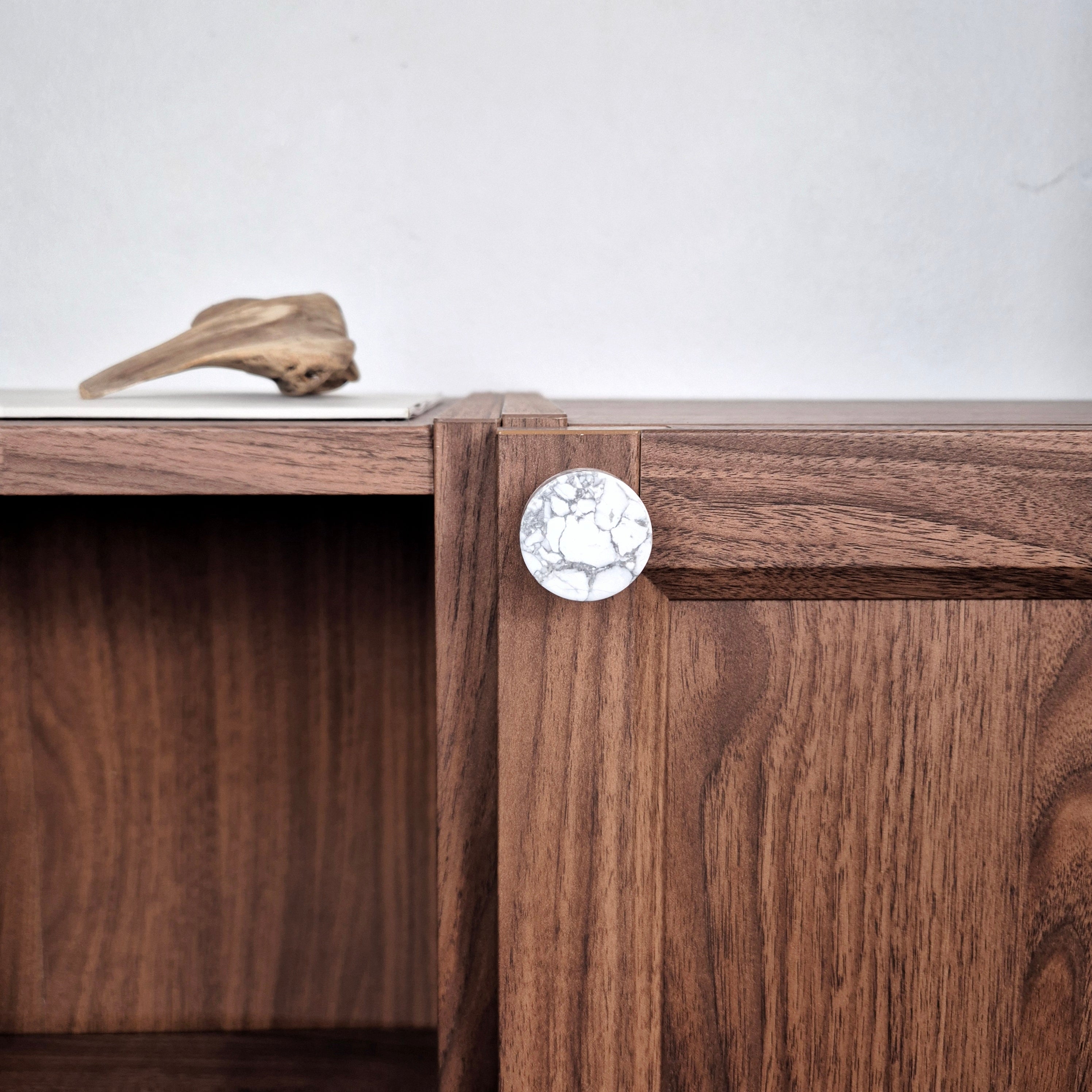Ikea cabinet with marble cabinet knob