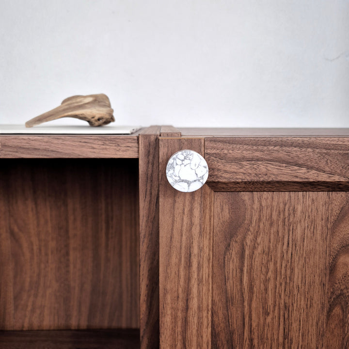 Ikea cabinet with marble cabinet knob