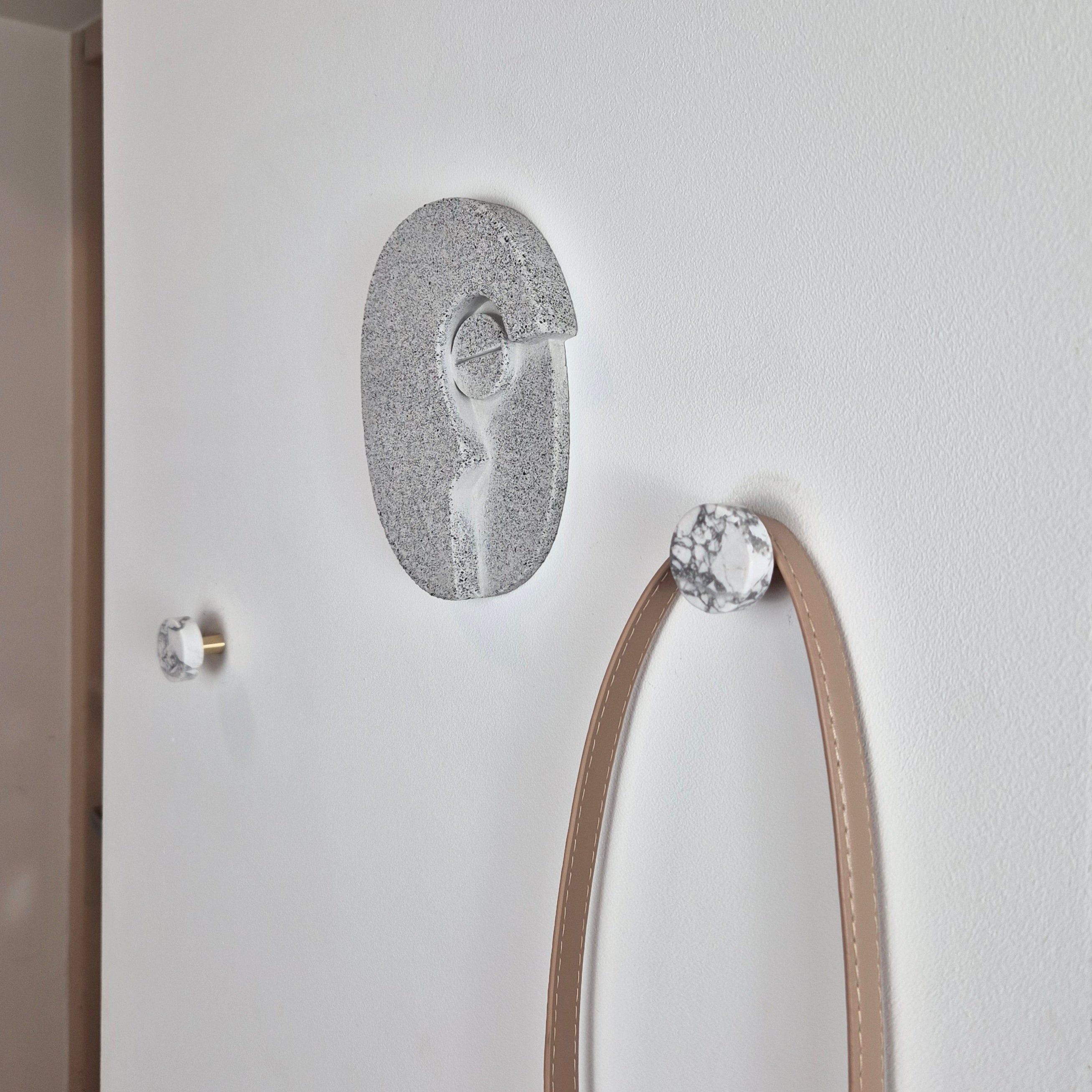 Round marble wall hook