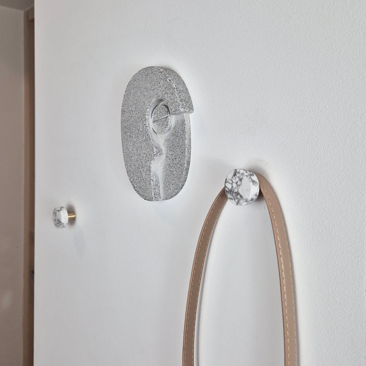 Round marble wall hook