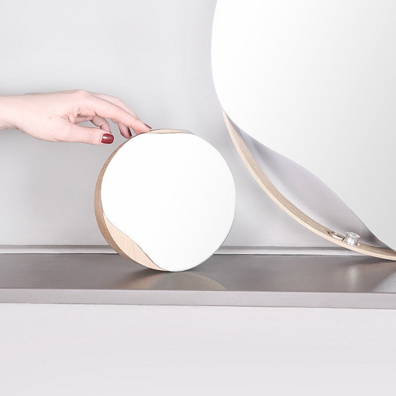 Oak wood table mirror