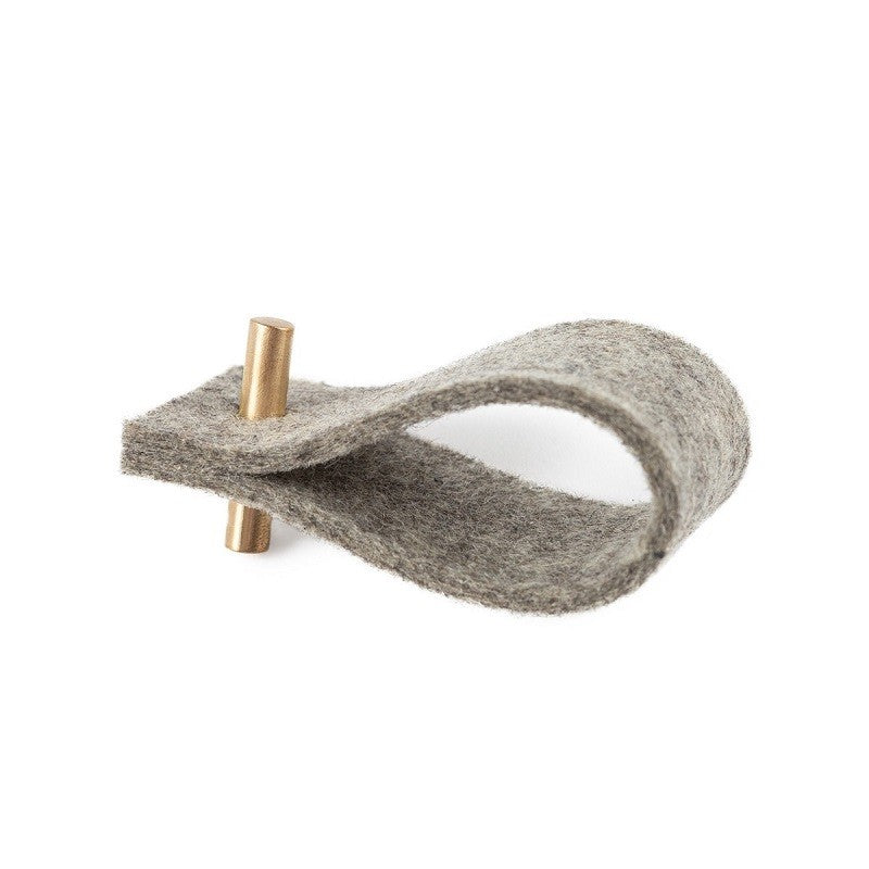 Wool felt napkin ring with brass