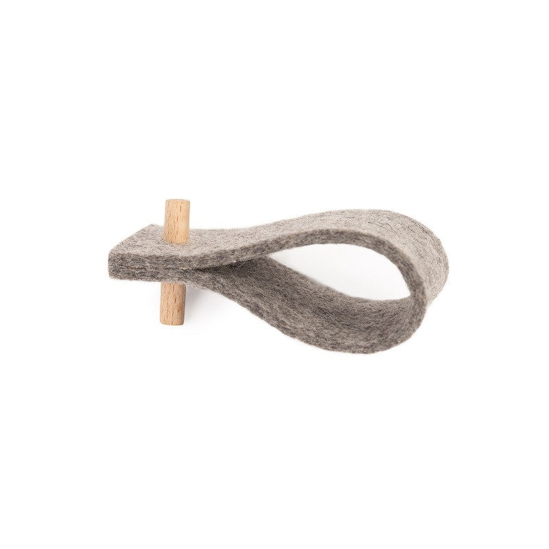 Wool felt napkin ring with wood