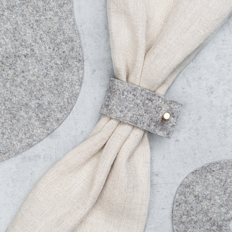 Grey felt napkin ring