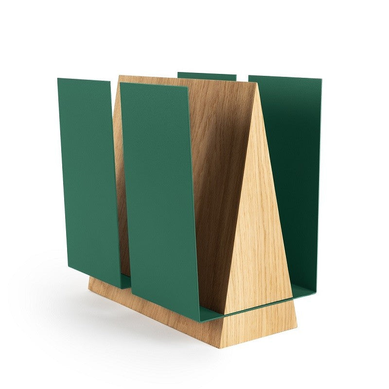 Green magazine stand