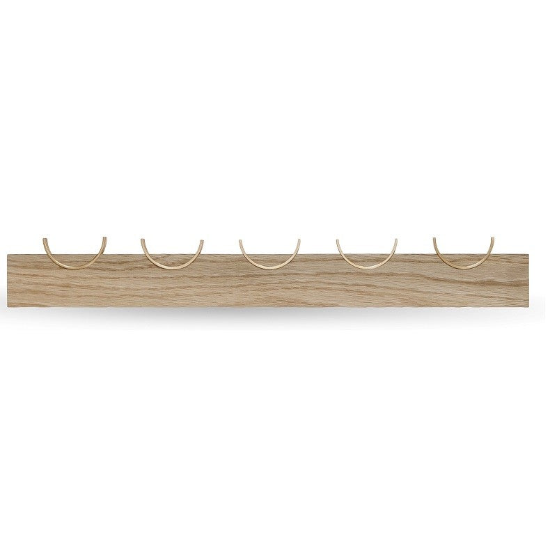 Wall coat rack with brass
