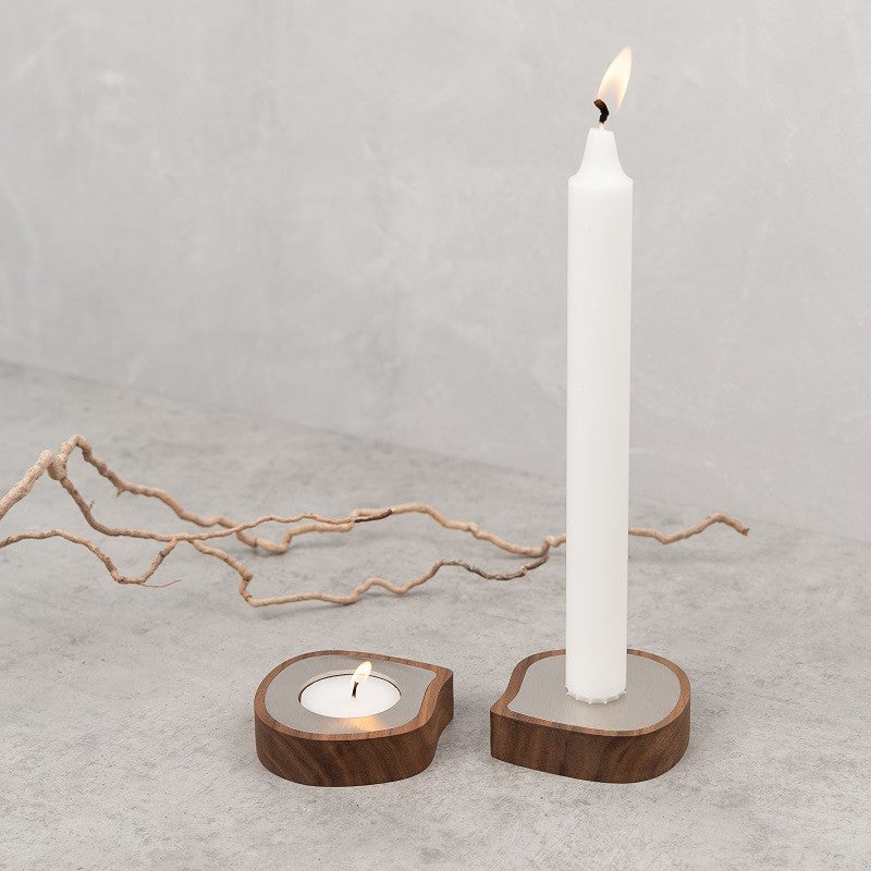 Walnut candle holders