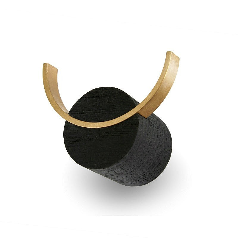 Black wall hook with golden metal DEER