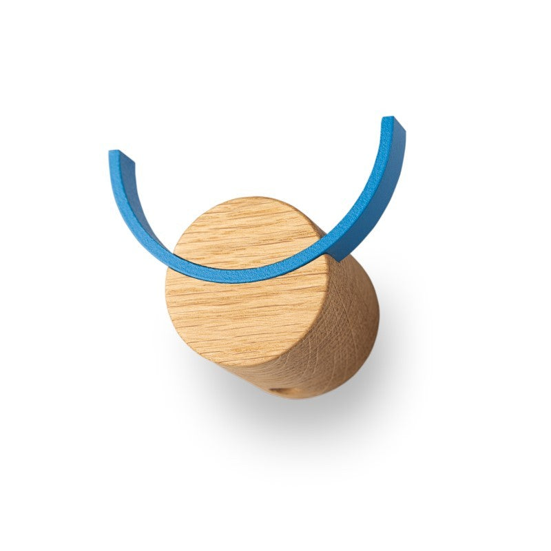 Blue wooden wall hook