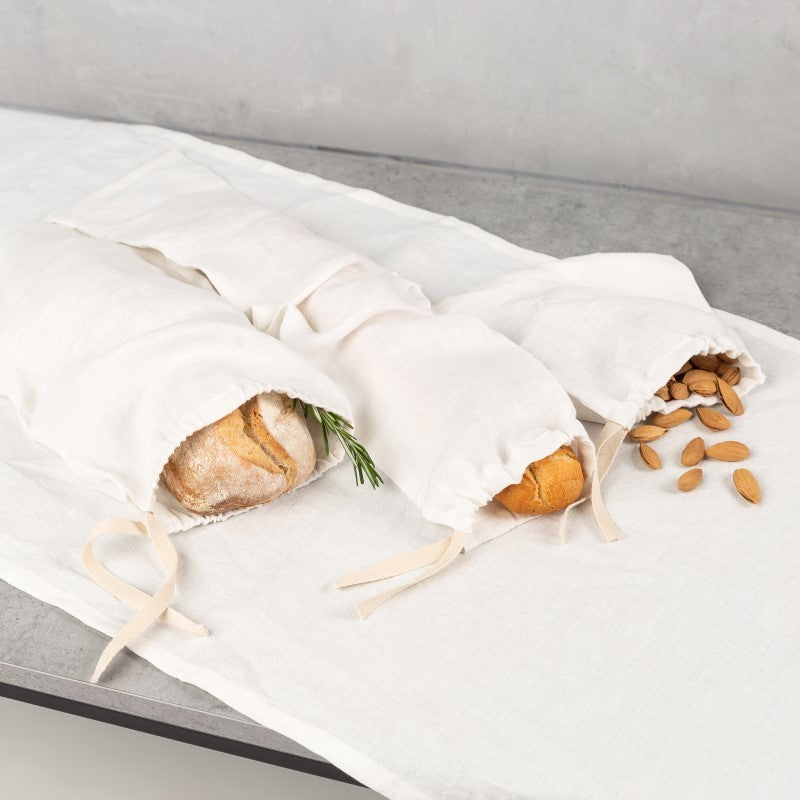 Natural linen table runner