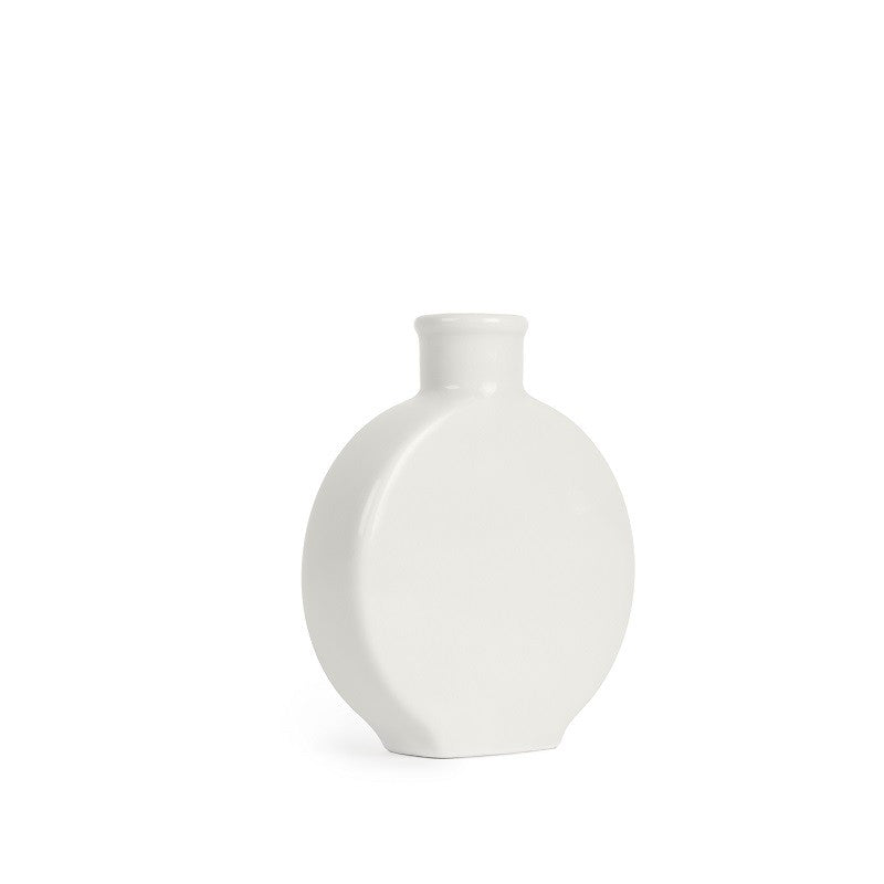 Small white ceramic vase