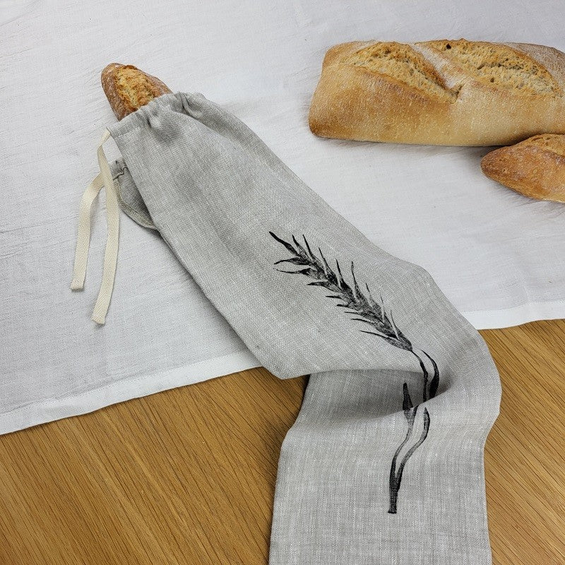 Linen baguette bag
