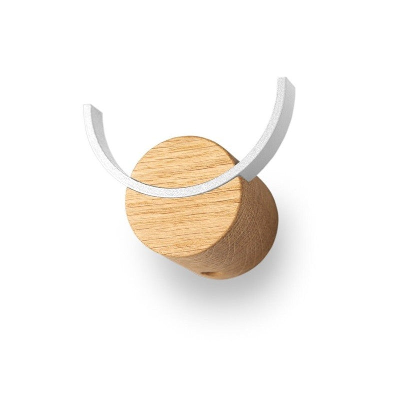 Wooden wall hook with white detail