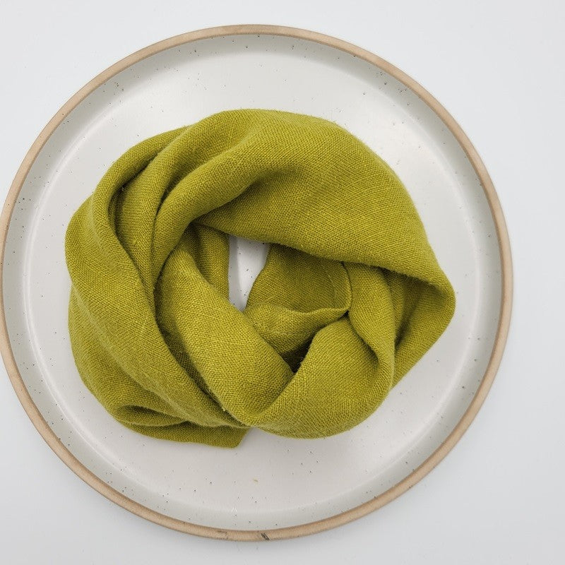 Olive green linen napkin