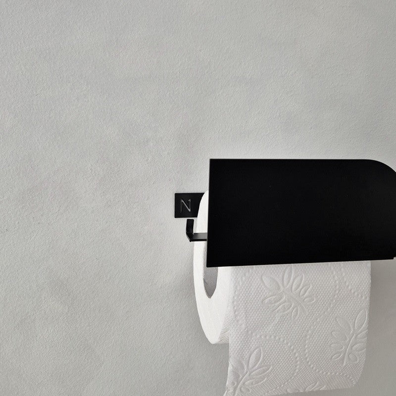 Modern black WC paper roll rack