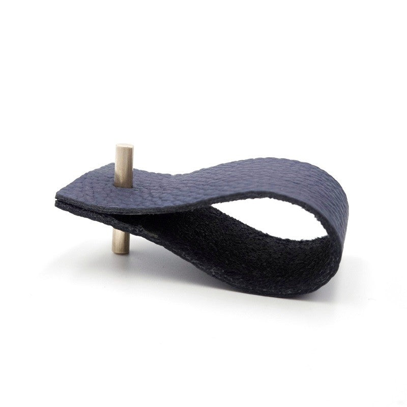Blue leather napkin ring