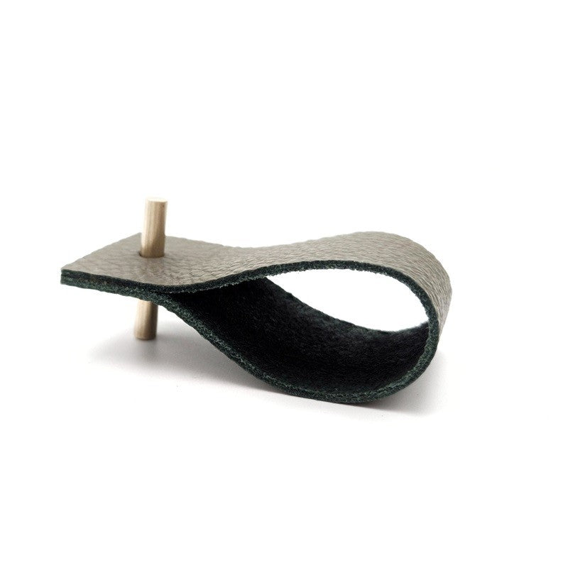 Napkin ring leather olive green