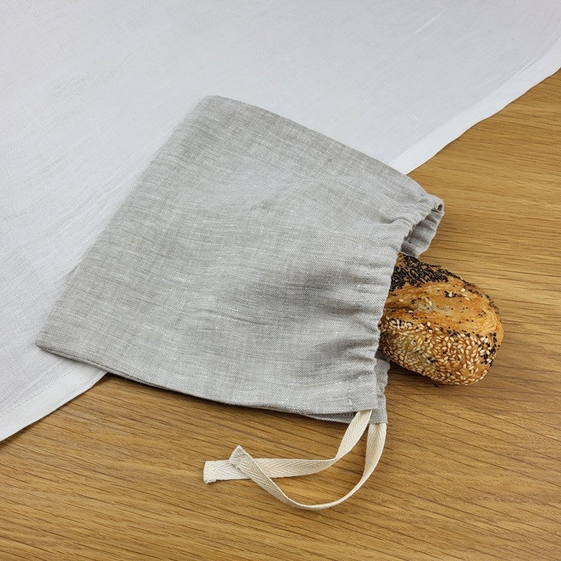 Linen bread bag natural