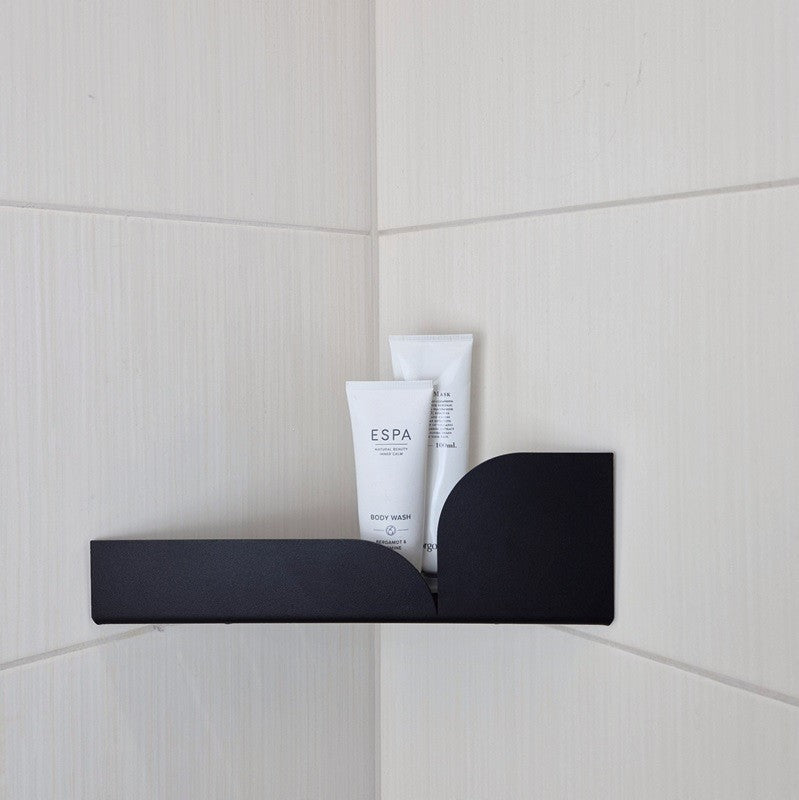 Black shower corner shelf