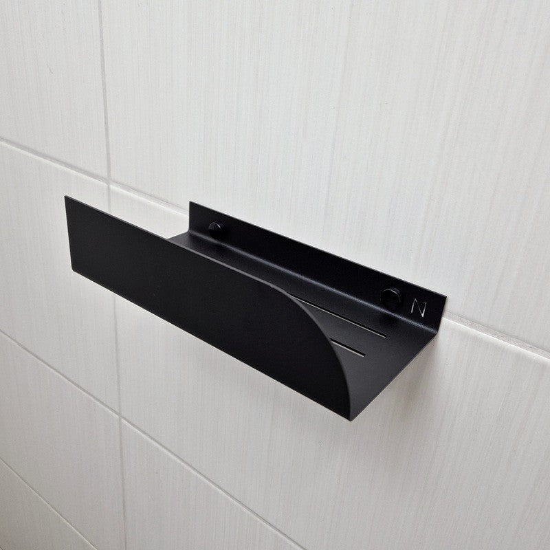 Small metal shower shelf black