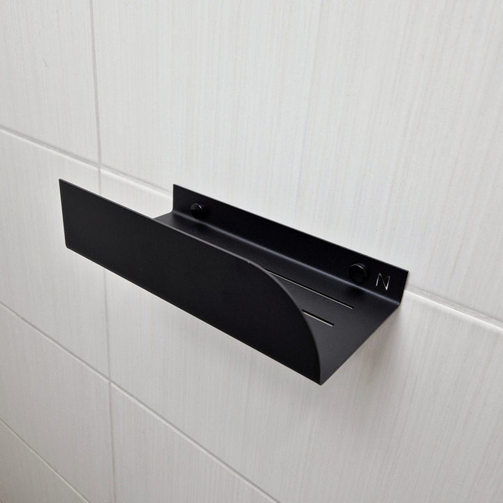 Small metal shower shelf black
