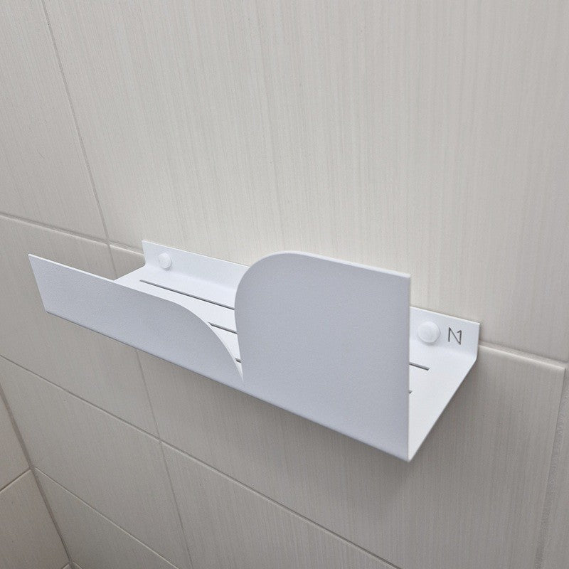 White shower shelf from metal